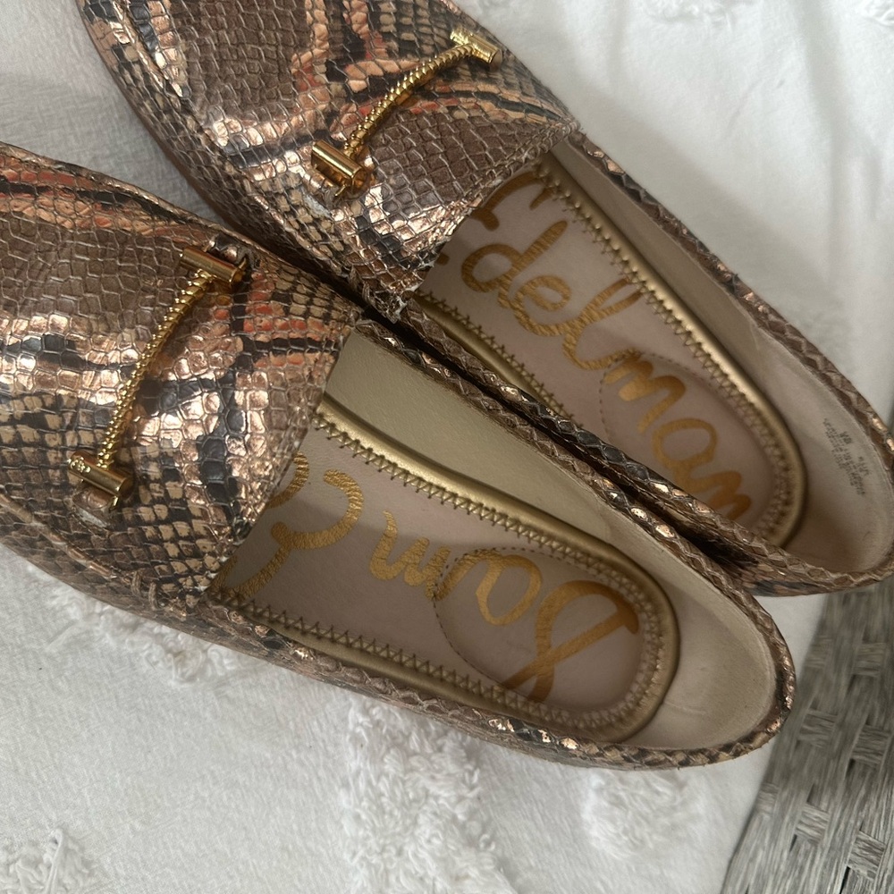 Sam Edelman Brown Snakeskin Flats